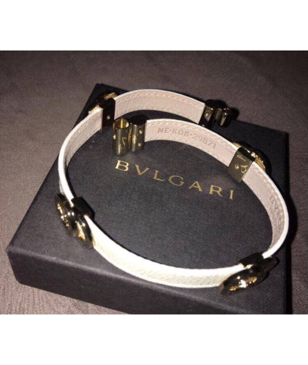 BVLGARI Белый кожаный чокер, фото 6