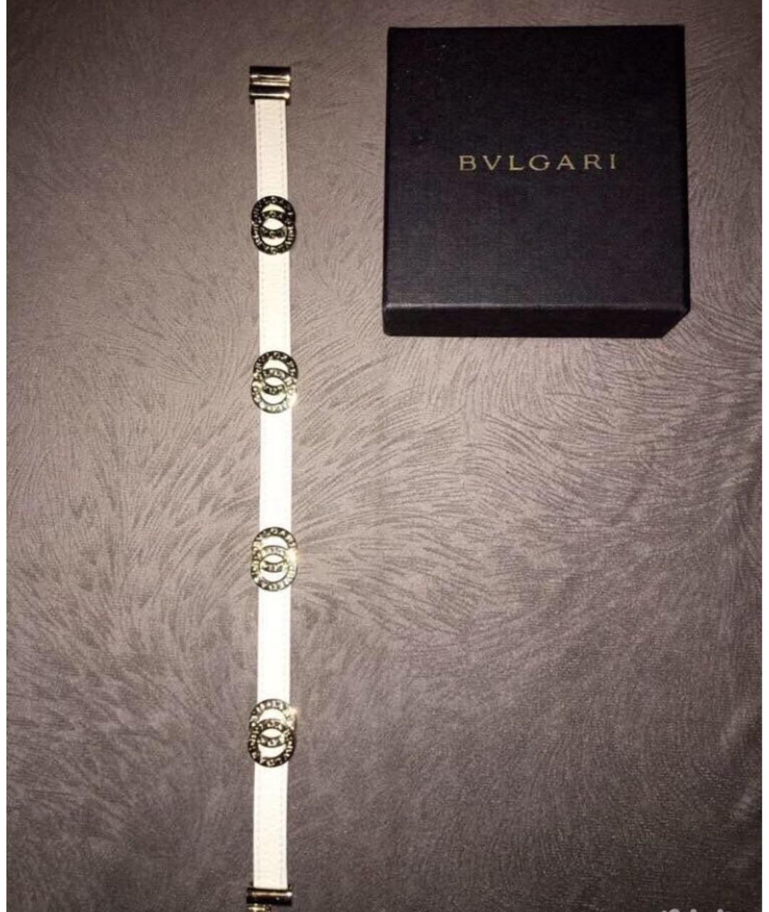 BVLGARI Белый кожаный чокер, фото 5