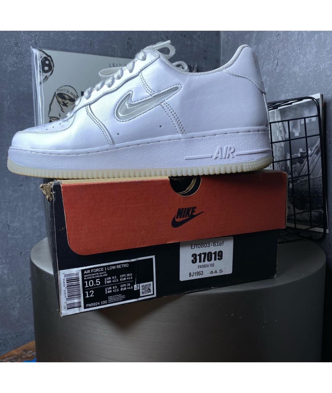 NIKE Белые низкие кроссовки / кеды из искусственной кожи, фото 8