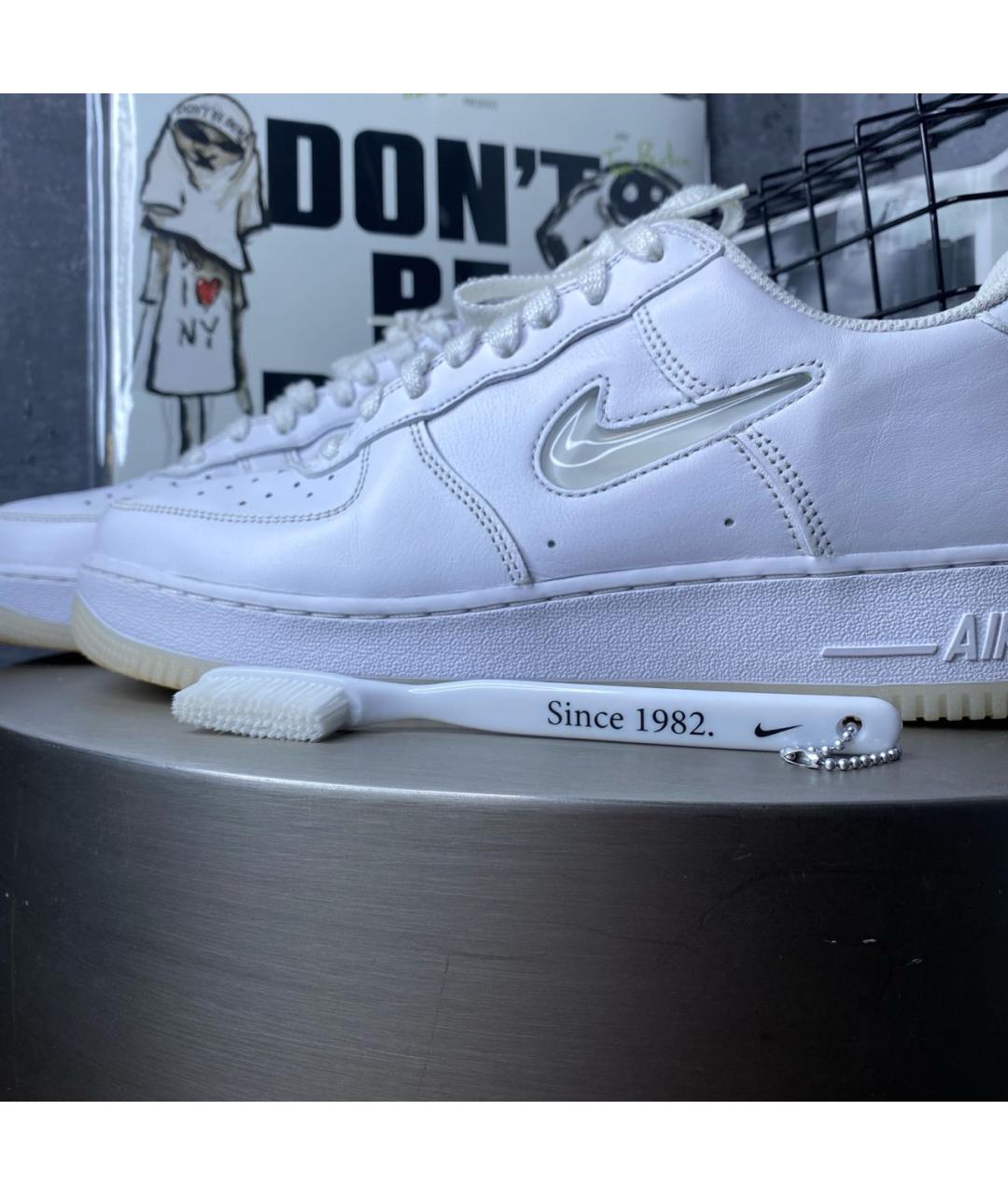 NIKE Белые низкие кроссовки / кеды из искусственной кожи, фото 6