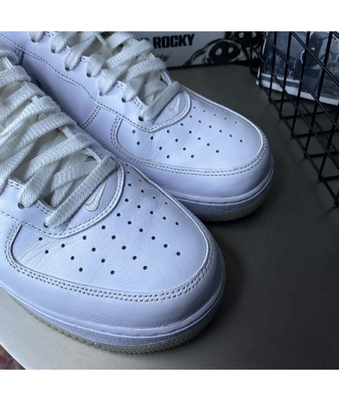 NIKE Белые низкие кроссовки / кеды из искусственной кожи, фото 5