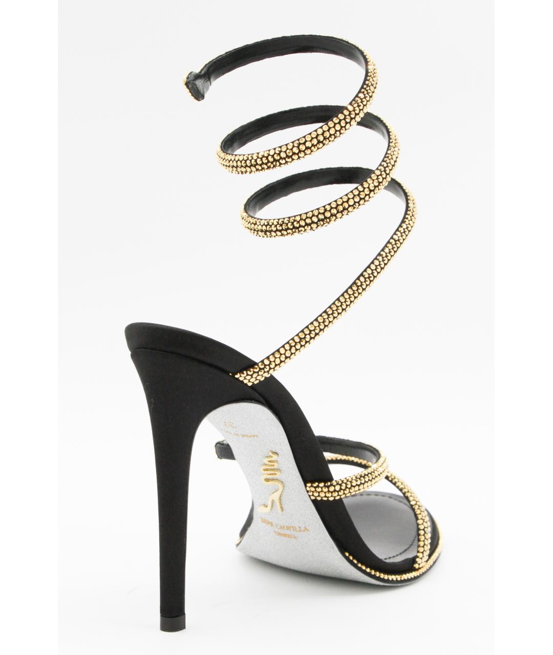 RENE CAOVILLA Золотые кожаные босоножки, фото 3