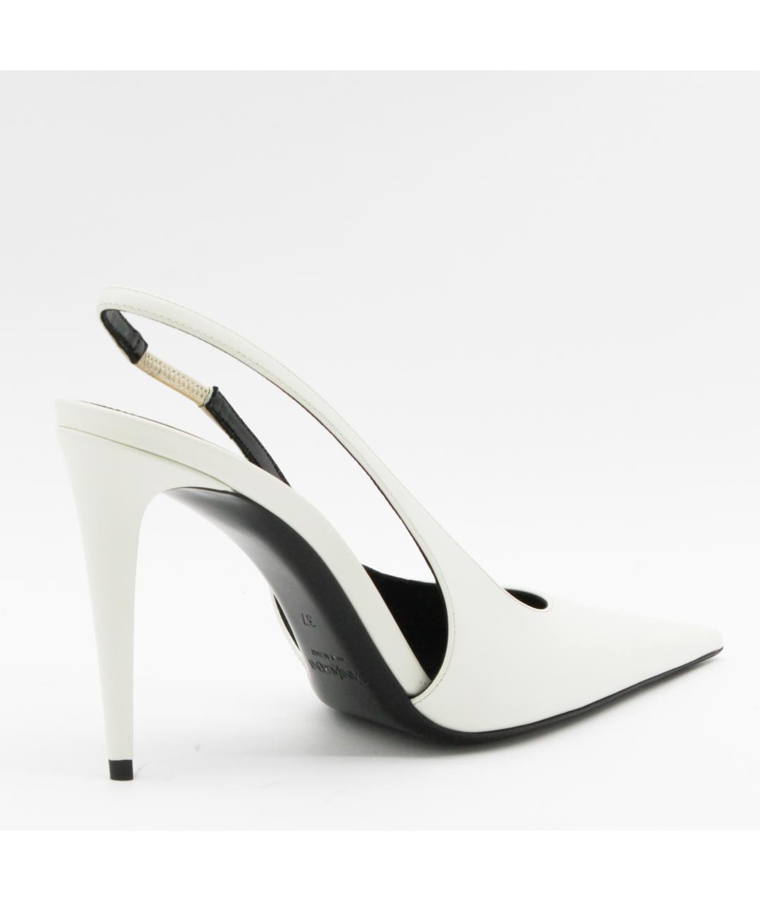 SAINT LAURENT Белые кожаные туфли, фото 3