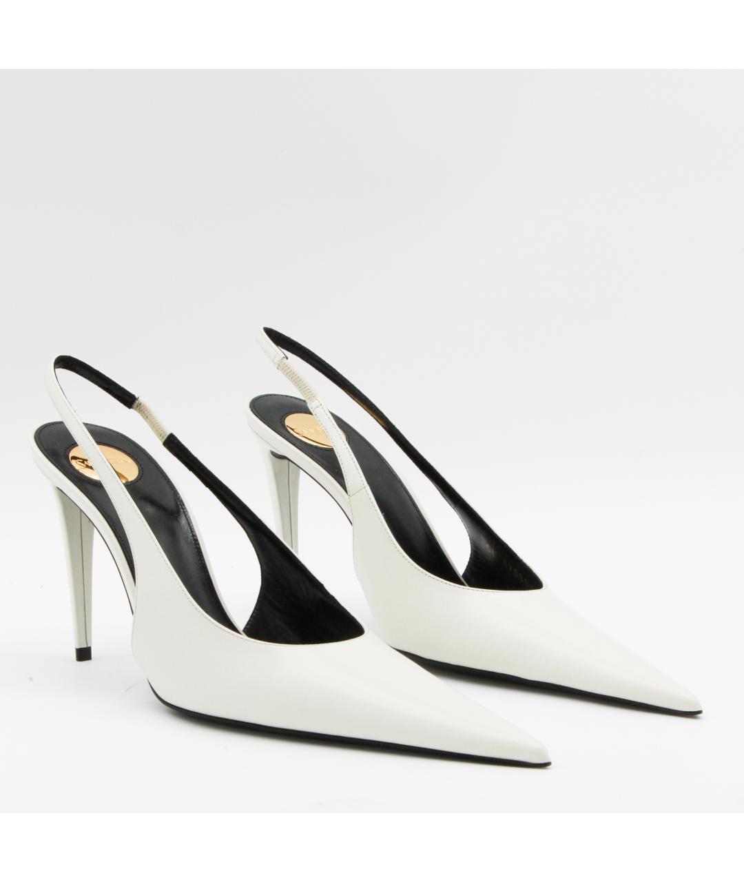 SAINT LAURENT Белые кожаные туфли, фото 2