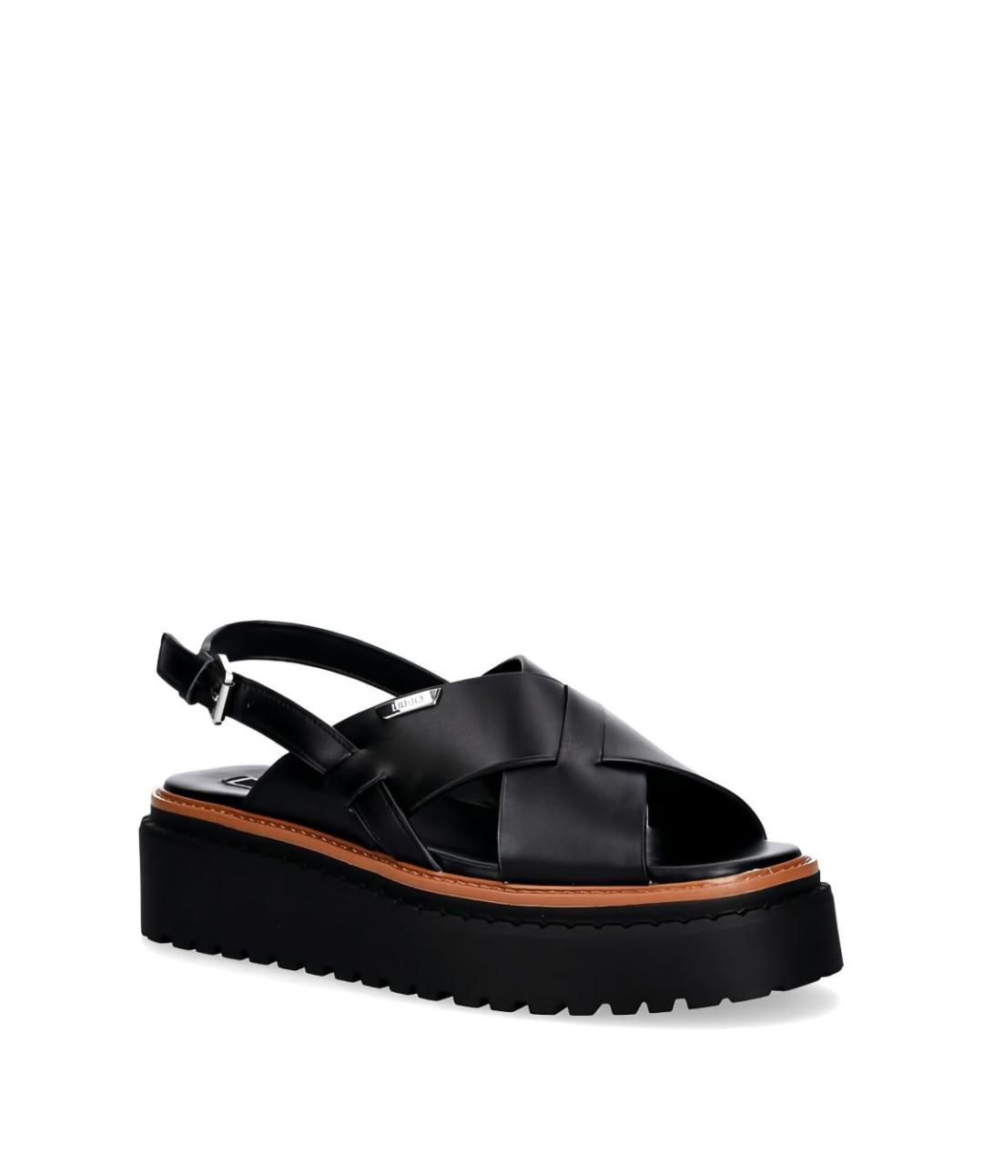 LIU JO Черные кожаные босоножки, фото 3