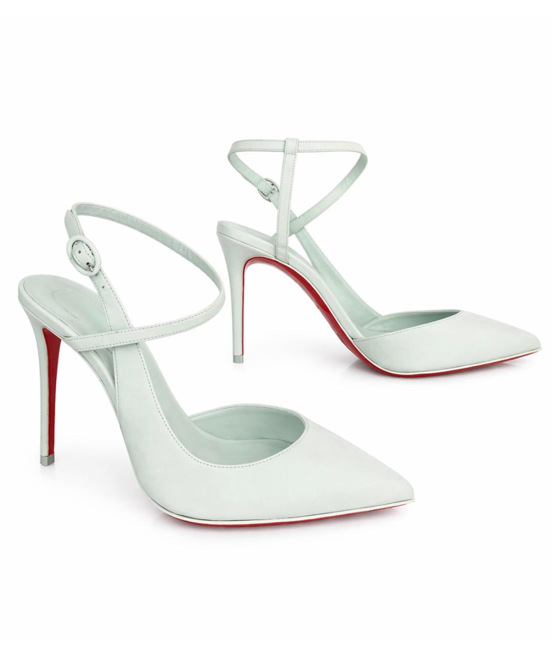 CHRISTIAN LOUBOUTIN Бирюзовые кожаные туфли, фото 7