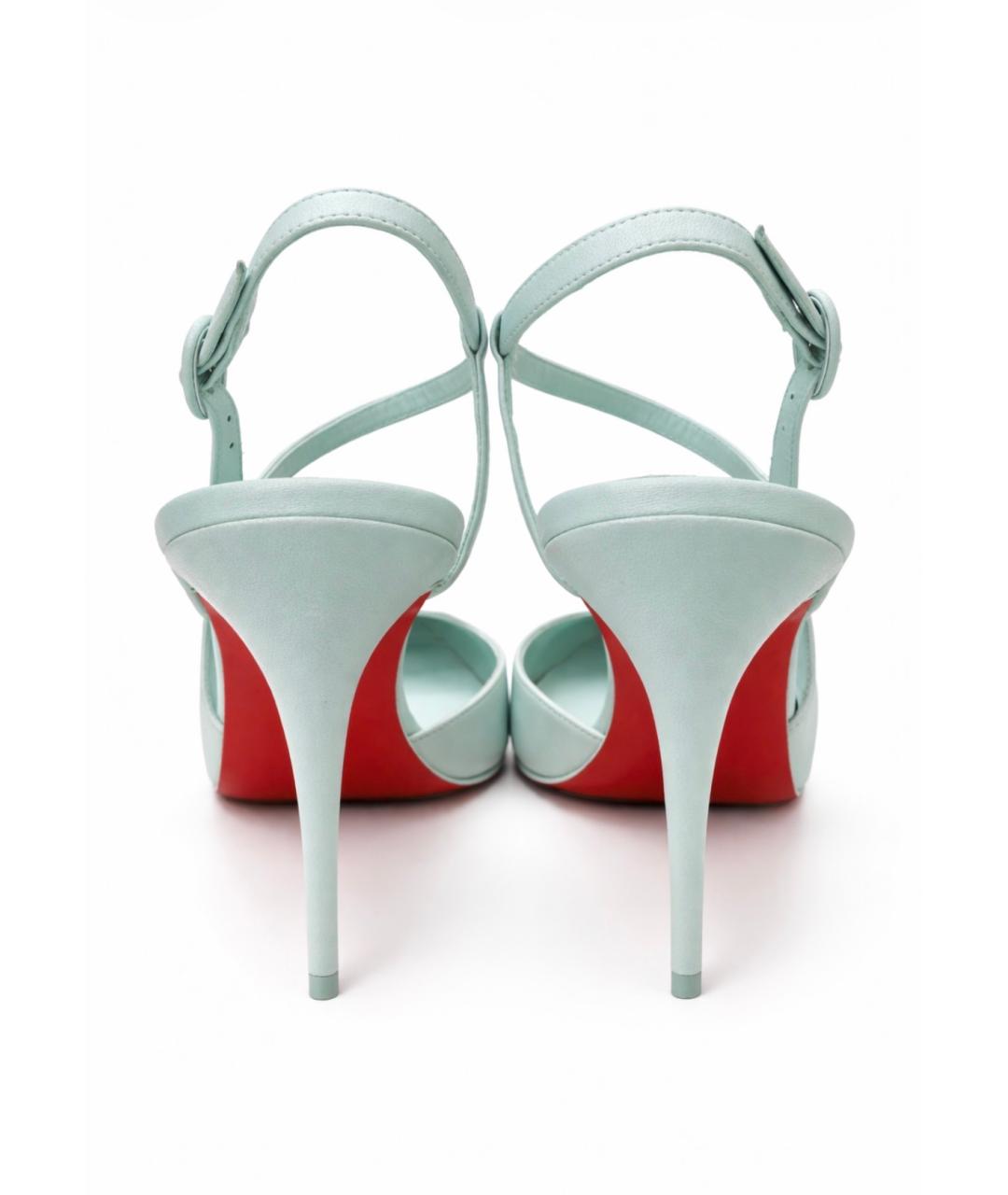 CHRISTIAN LOUBOUTIN Бирюзовые кожаные туфли, фото 3