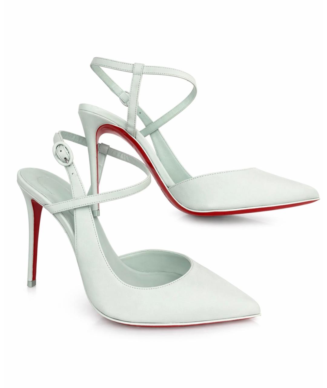 CHRISTIAN LOUBOUTIN Бирюзовые кожаные туфли, фото 5
