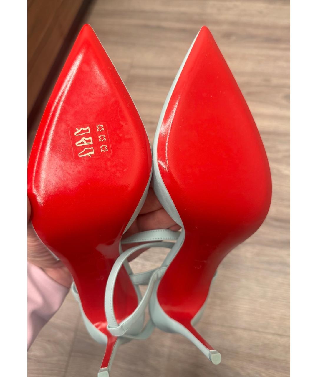 CHRISTIAN LOUBOUTIN Бирюзовые кожаные туфли, фото 6