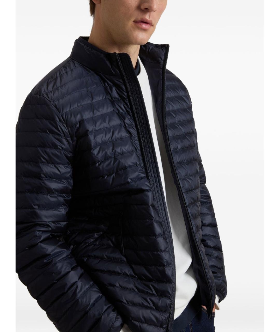 WOOLRICH Темно-синее полиамидовое пальто, фото 4