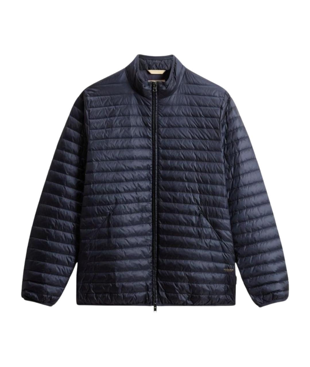 WOOLRICH Темно-синее полиамидовое пальто, фото 1