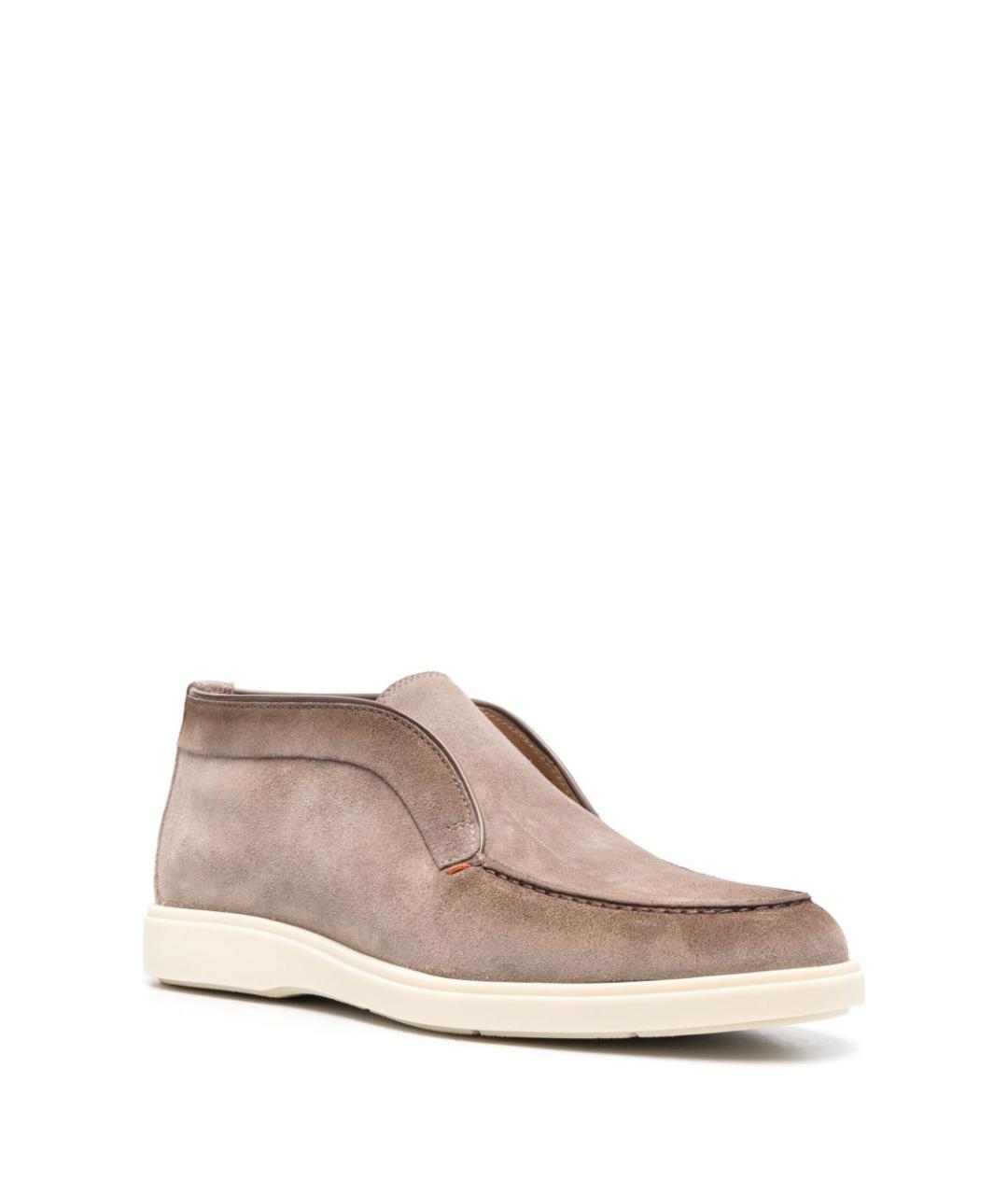 SANTONI Серые замшевые низкие ботинки, фото 3