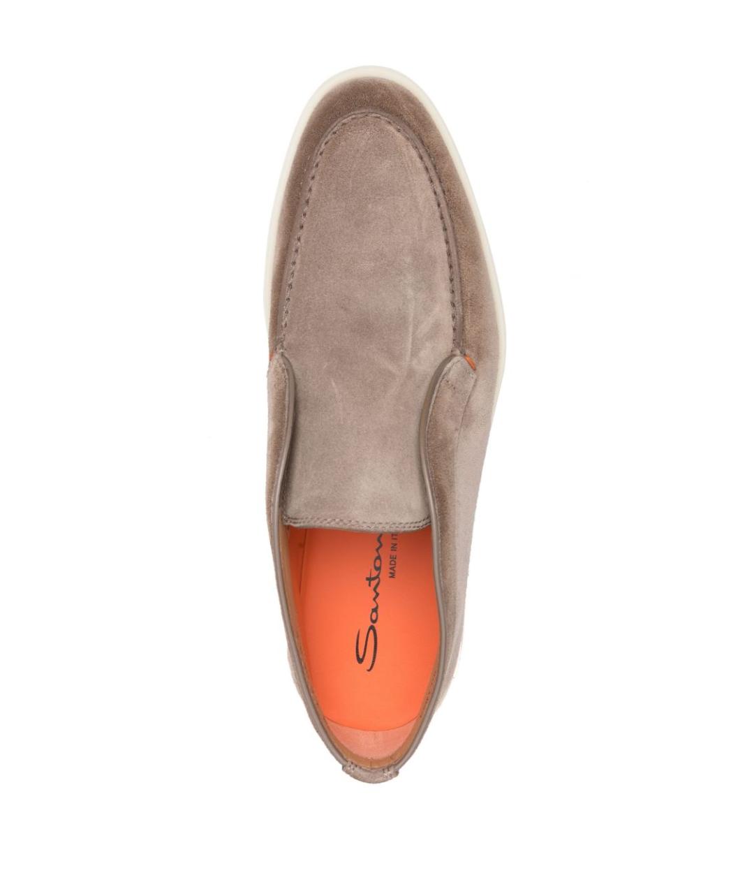 SANTONI Серые замшевые низкие ботинки, фото 4