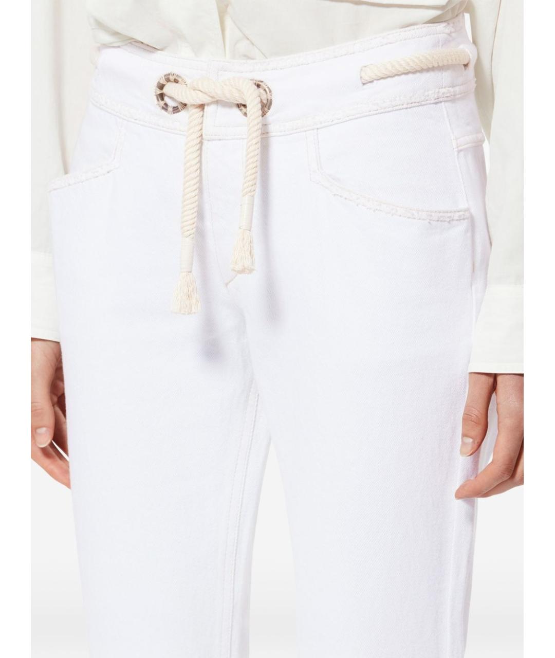 ISABEL MARANT Белые хлопковые прямые брюки, фото 2