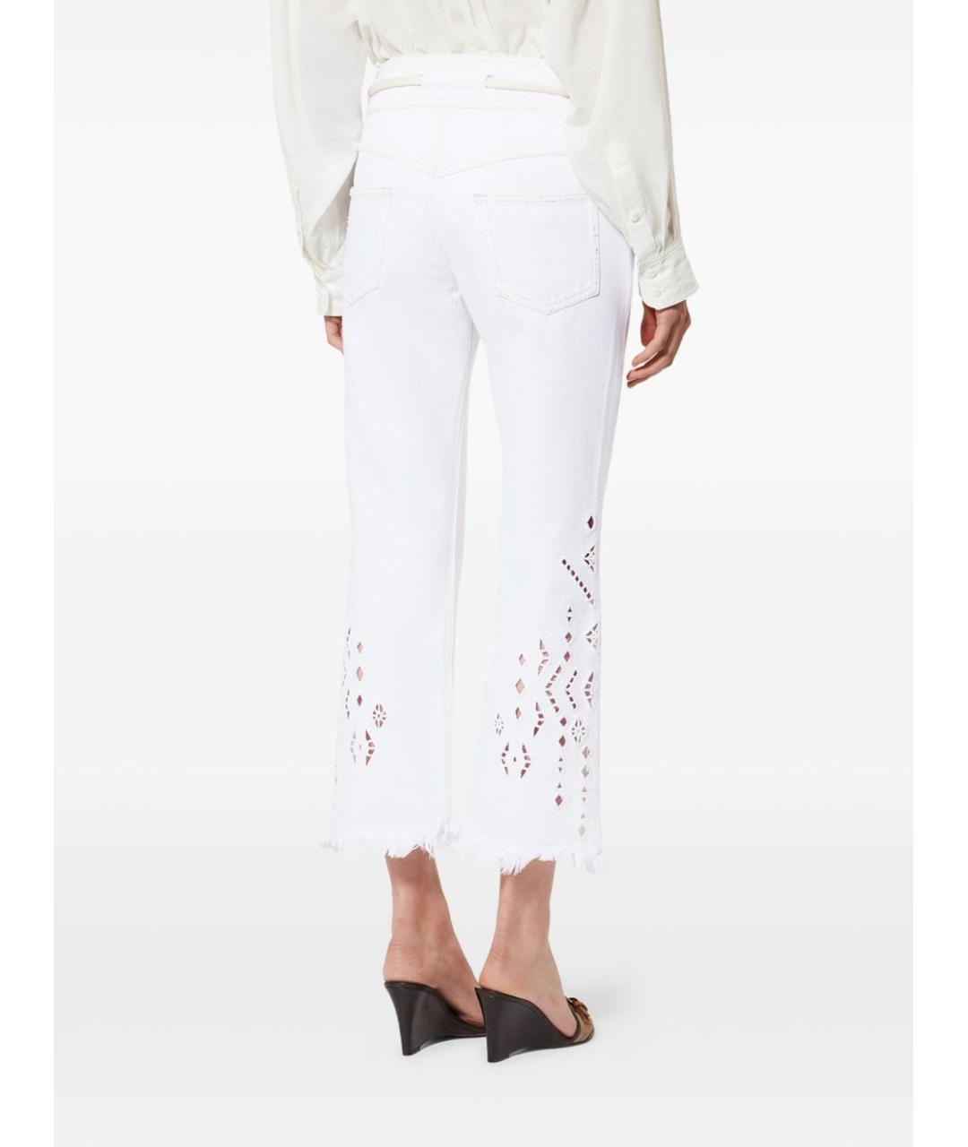 ISABEL MARANT Белые хлопковые прямые брюки, фото 4