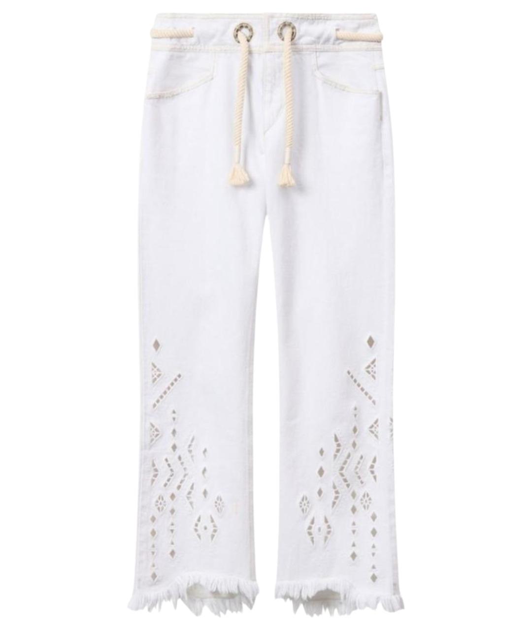 ISABEL MARANT Белые хлопковые прямые брюки, фото 1