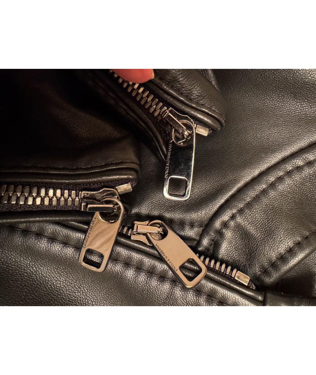 DOLCE&GABBANA Черная кожаная куртка, фото 5