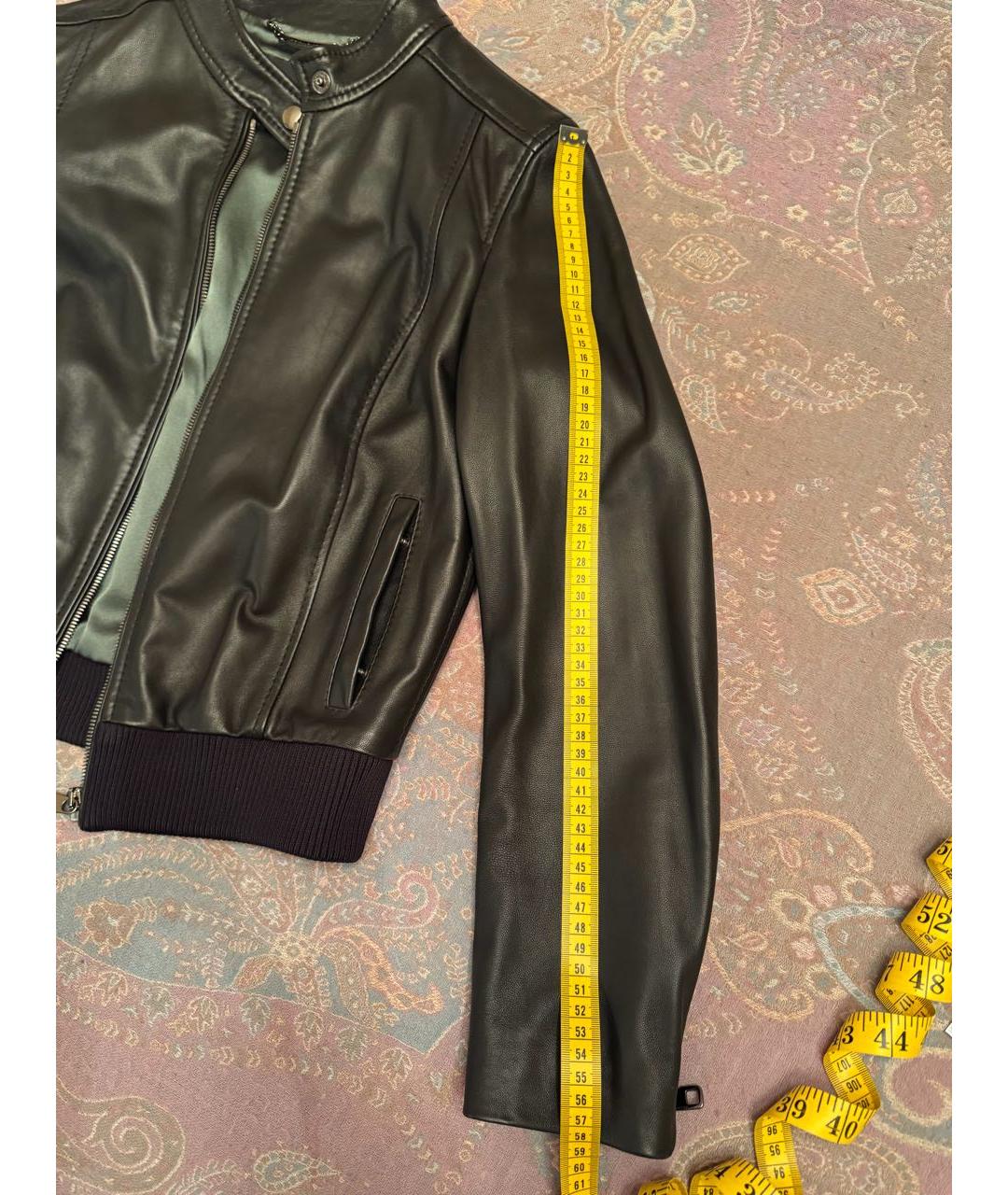 DOLCE&GABBANA Черная кожаная куртка, фото 8