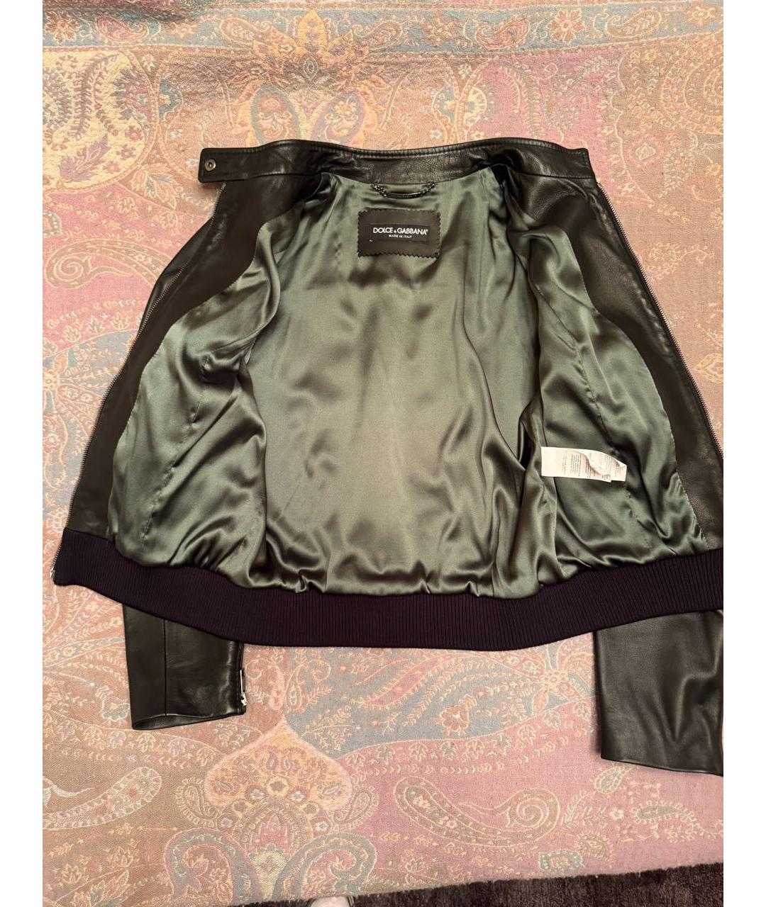 DOLCE&GABBANA Черная кожаная куртка, фото 4