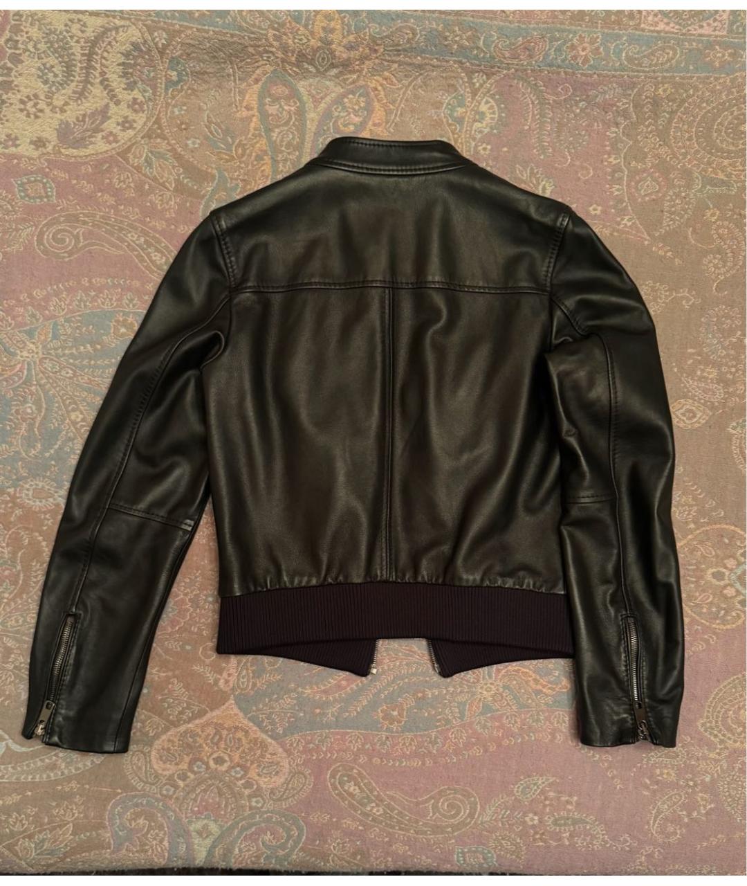 DOLCE&GABBANA Черная кожаная куртка, фото 2