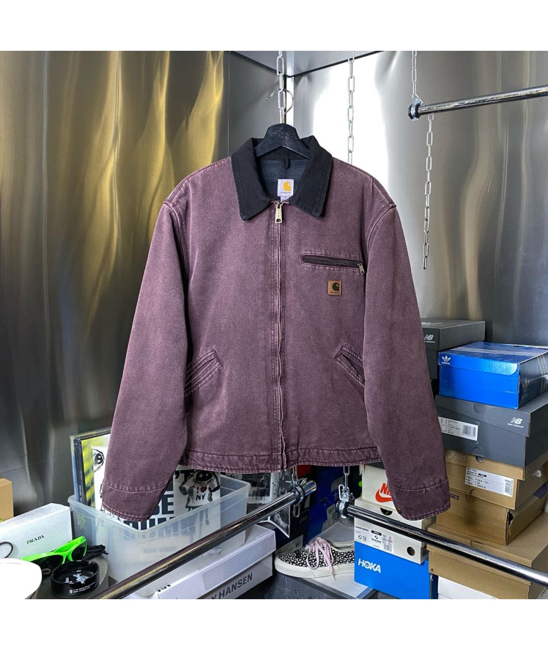 CARHARTT Бордовая деним куртка, фото 9