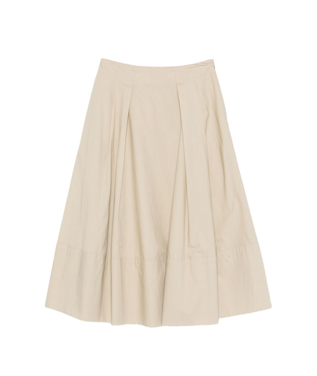 WOOLRICH Бежевая хлопковая юбка миди, фото 1
