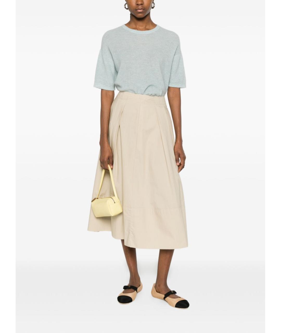 WOOLRICH Бежевая хлопковая юбка миди, фото 3