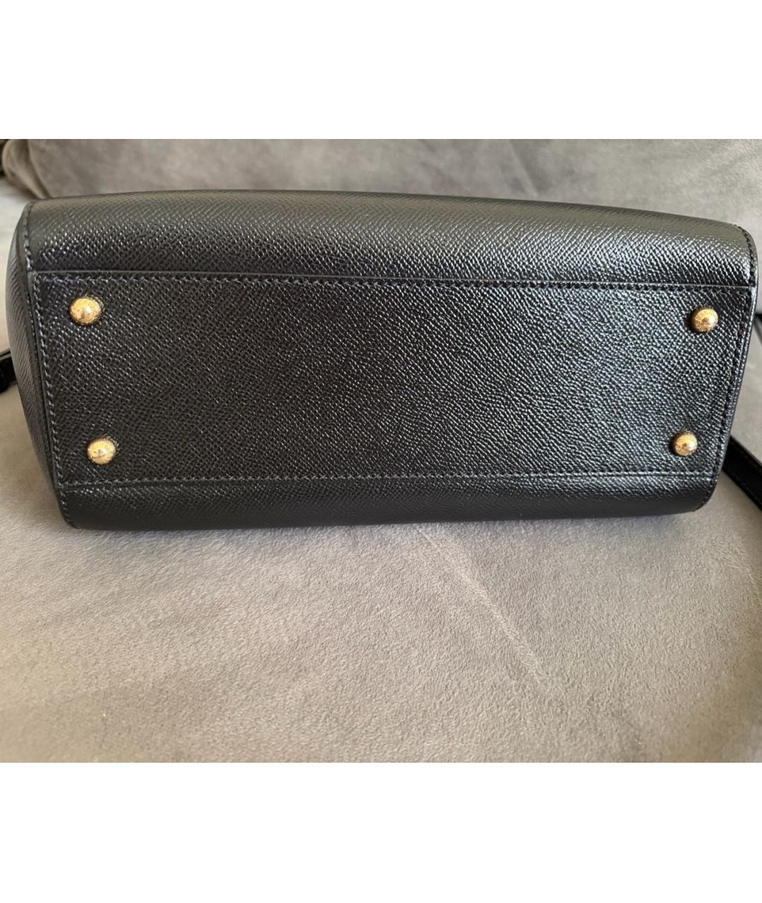 DOLCE&GABBANA Черная кожаная сумка через плечо, фото 4