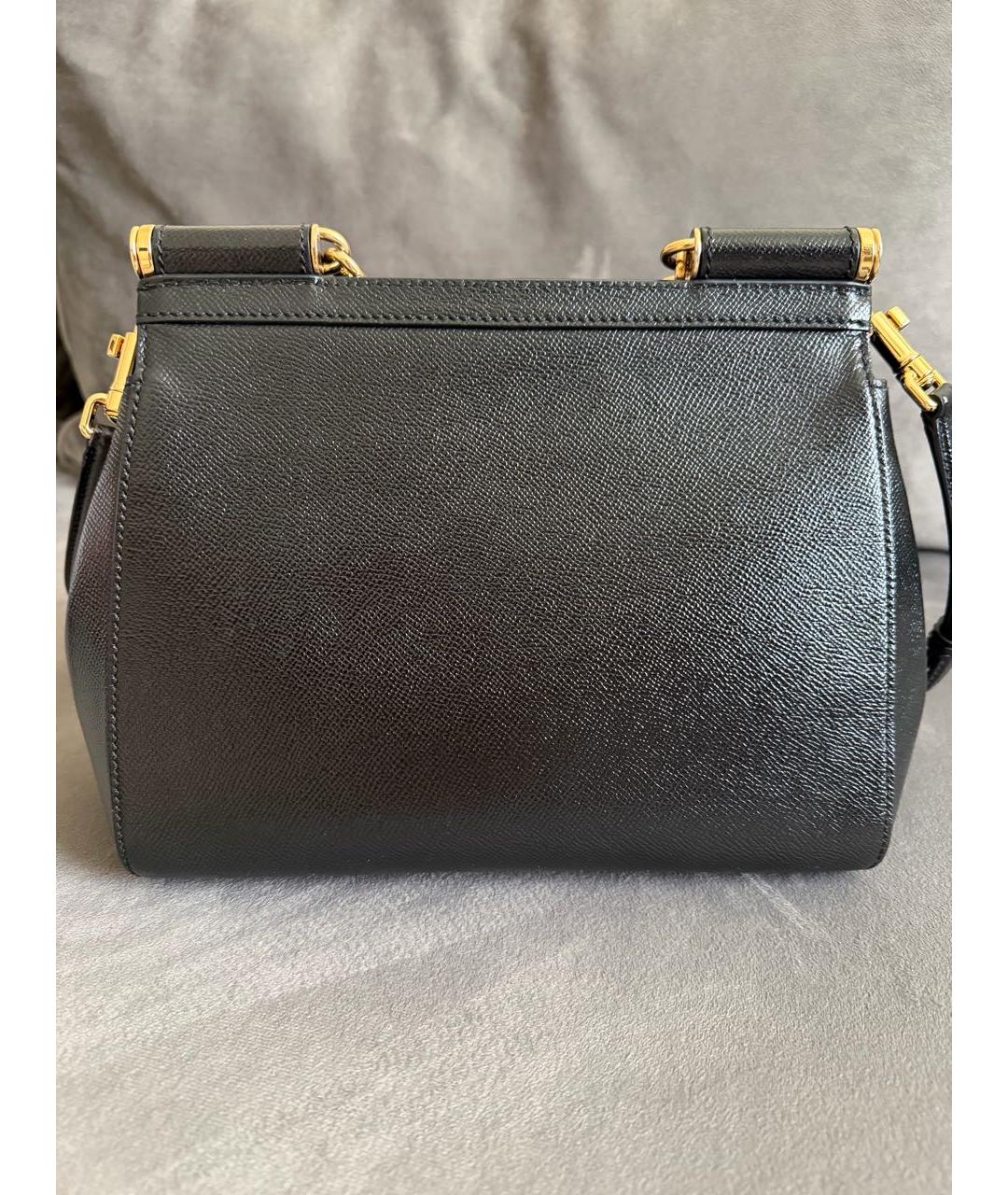 DOLCE&GABBANA Черная кожаная сумка через плечо, фото 3