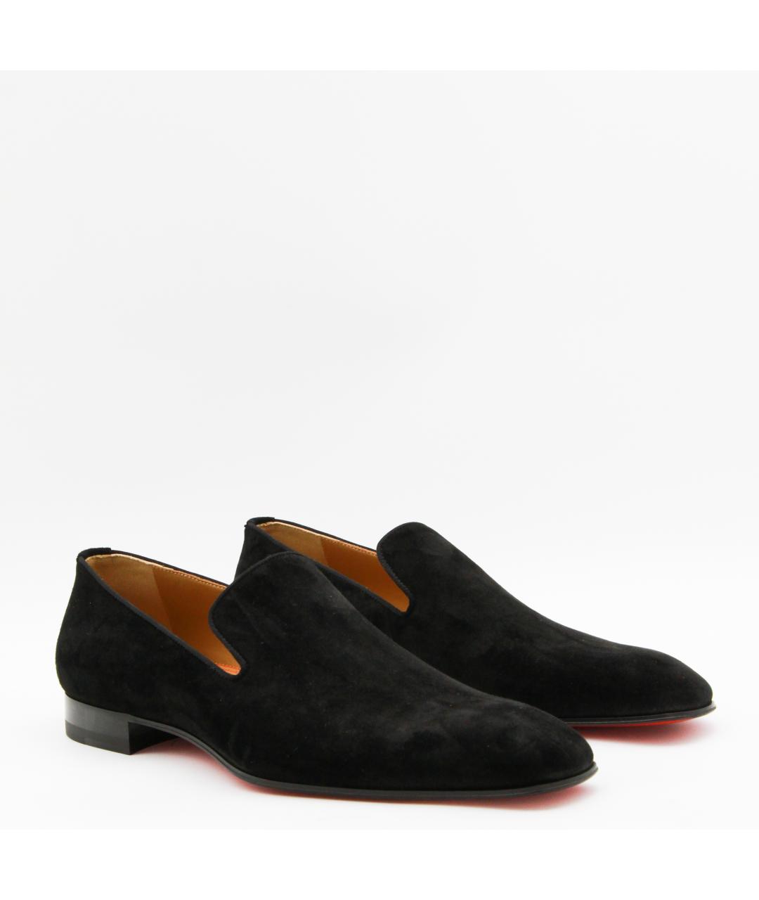 CHRISTIAN LOUBOUTIN Черные замшевые лоферы, фото 2