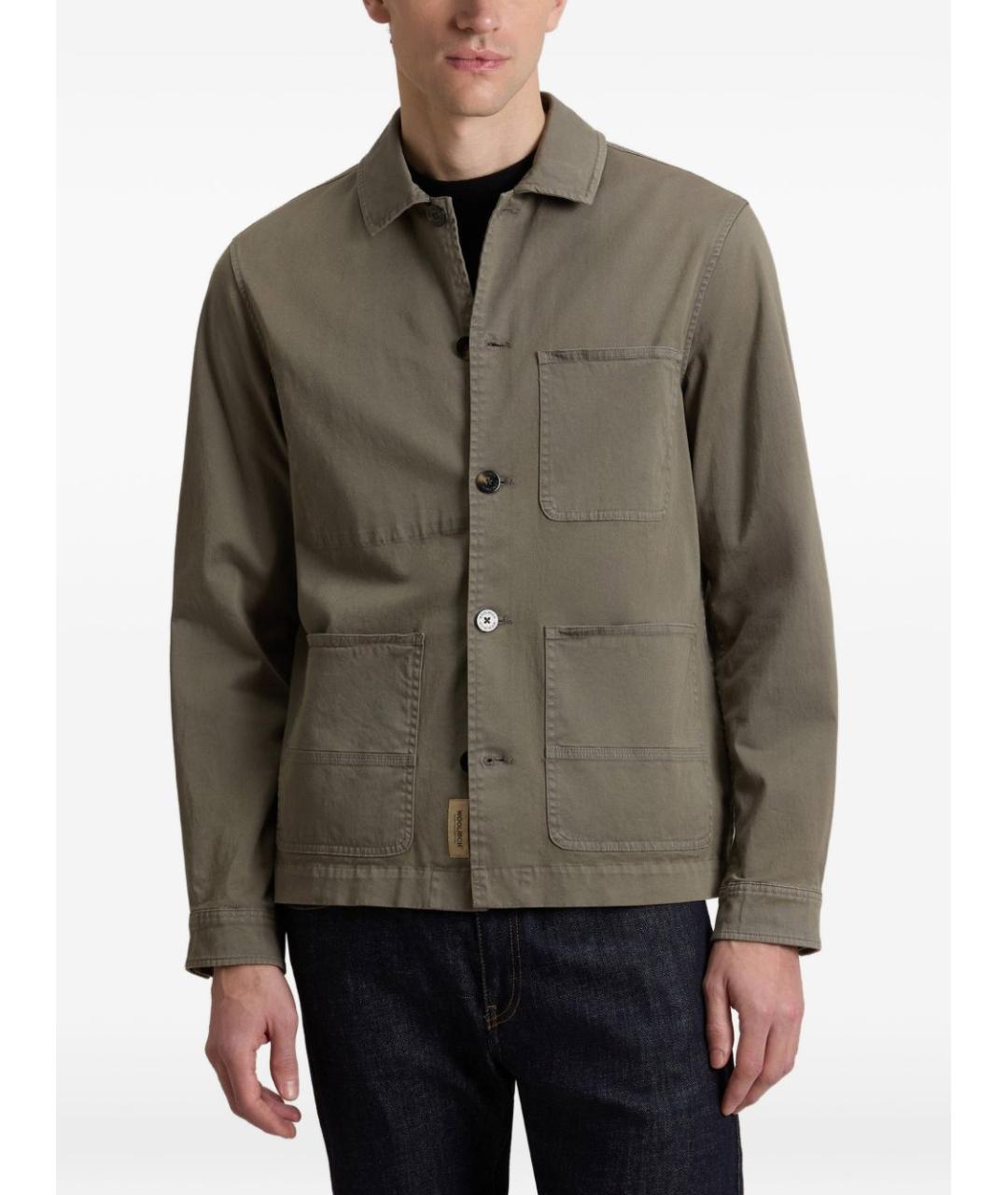 WOOLRICH Зеленая хлопковая куртка, фото 4