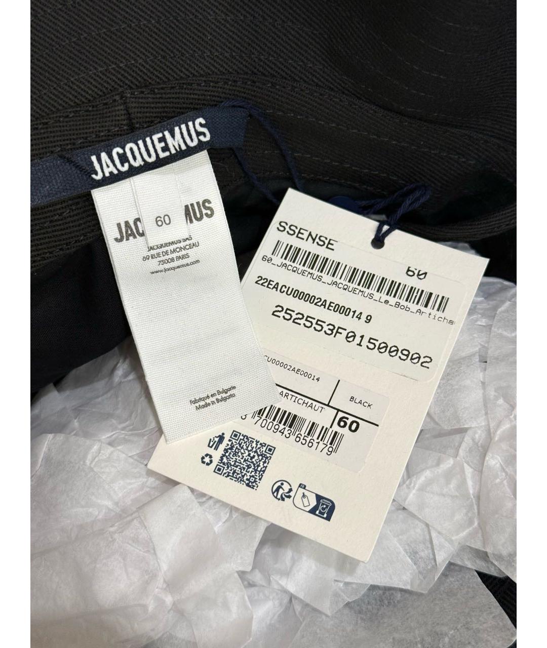 JACQUEMUS Черная хлопковая панама, фото 4