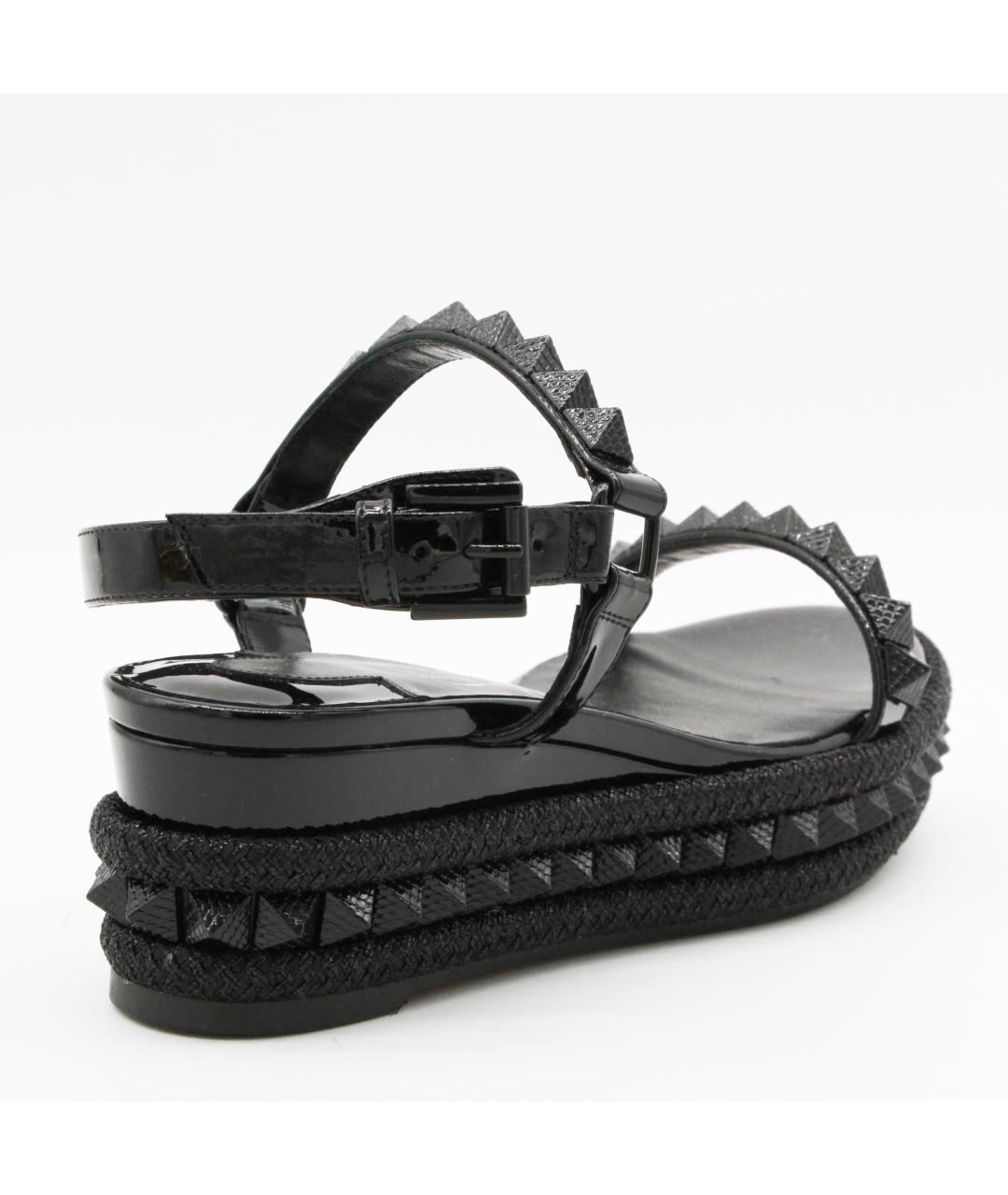 CHRISTIAN LOUBOUTIN Черные кожаные босоножки, фото 3