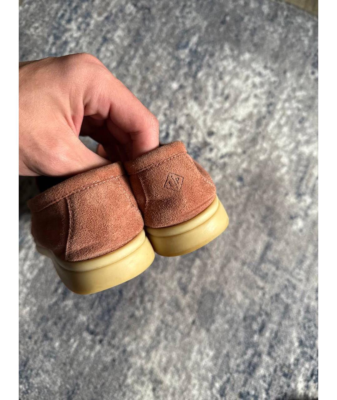 LORO PIANA Розовые замшевые лоферы, фото 4