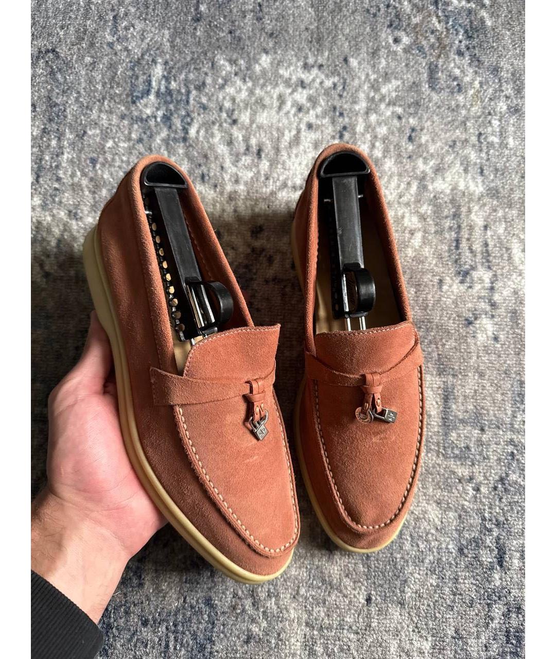 LORO PIANA Розовые замшевые лоферы, фото 7