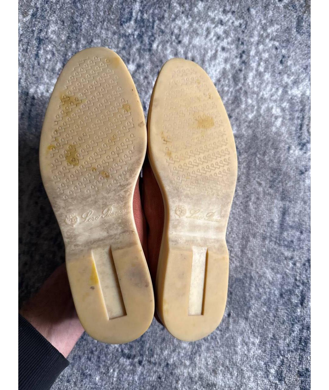 LORO PIANA Розовые замшевые лоферы, фото 5