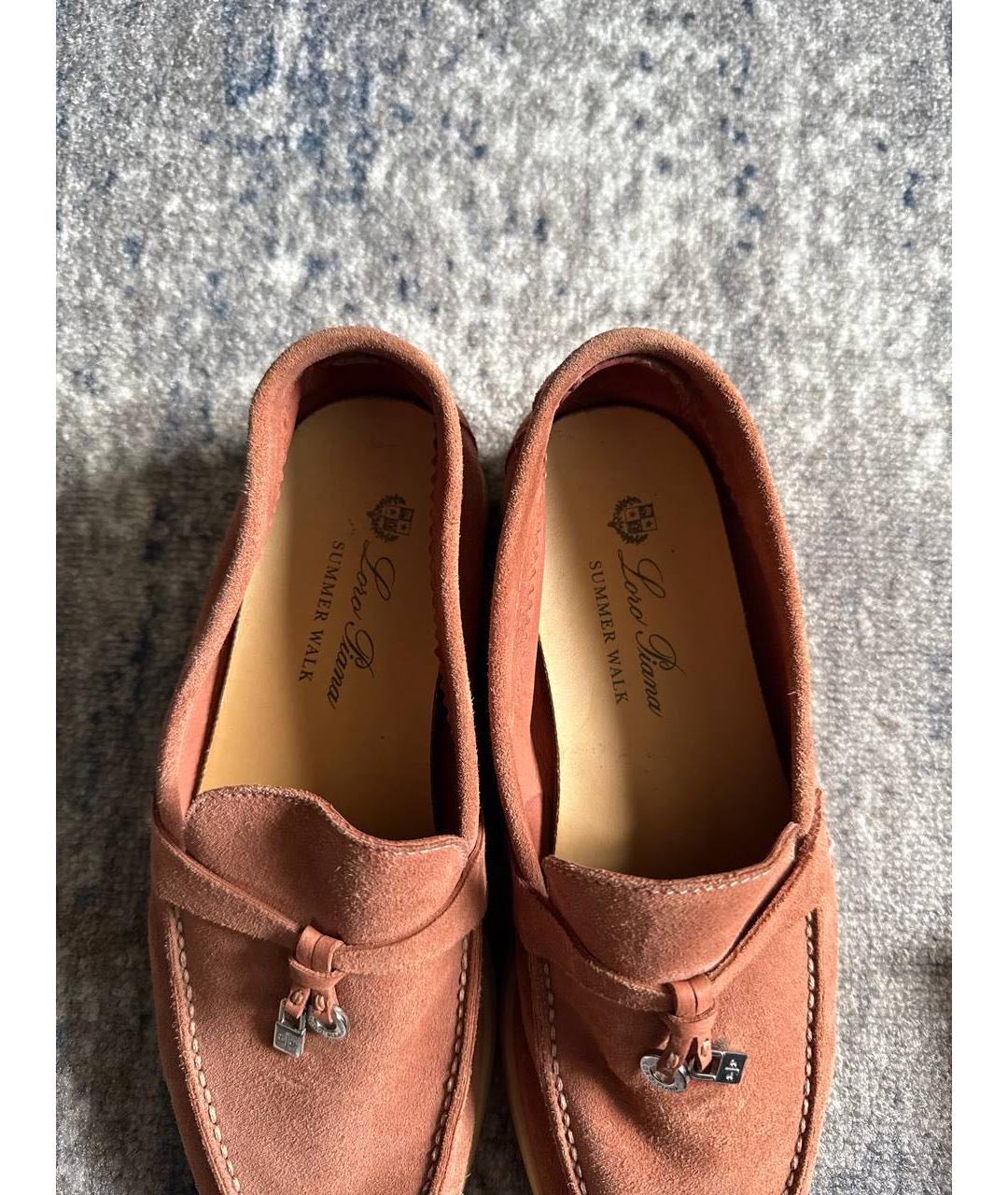 LORO PIANA Розовые замшевые лоферы, фото 3