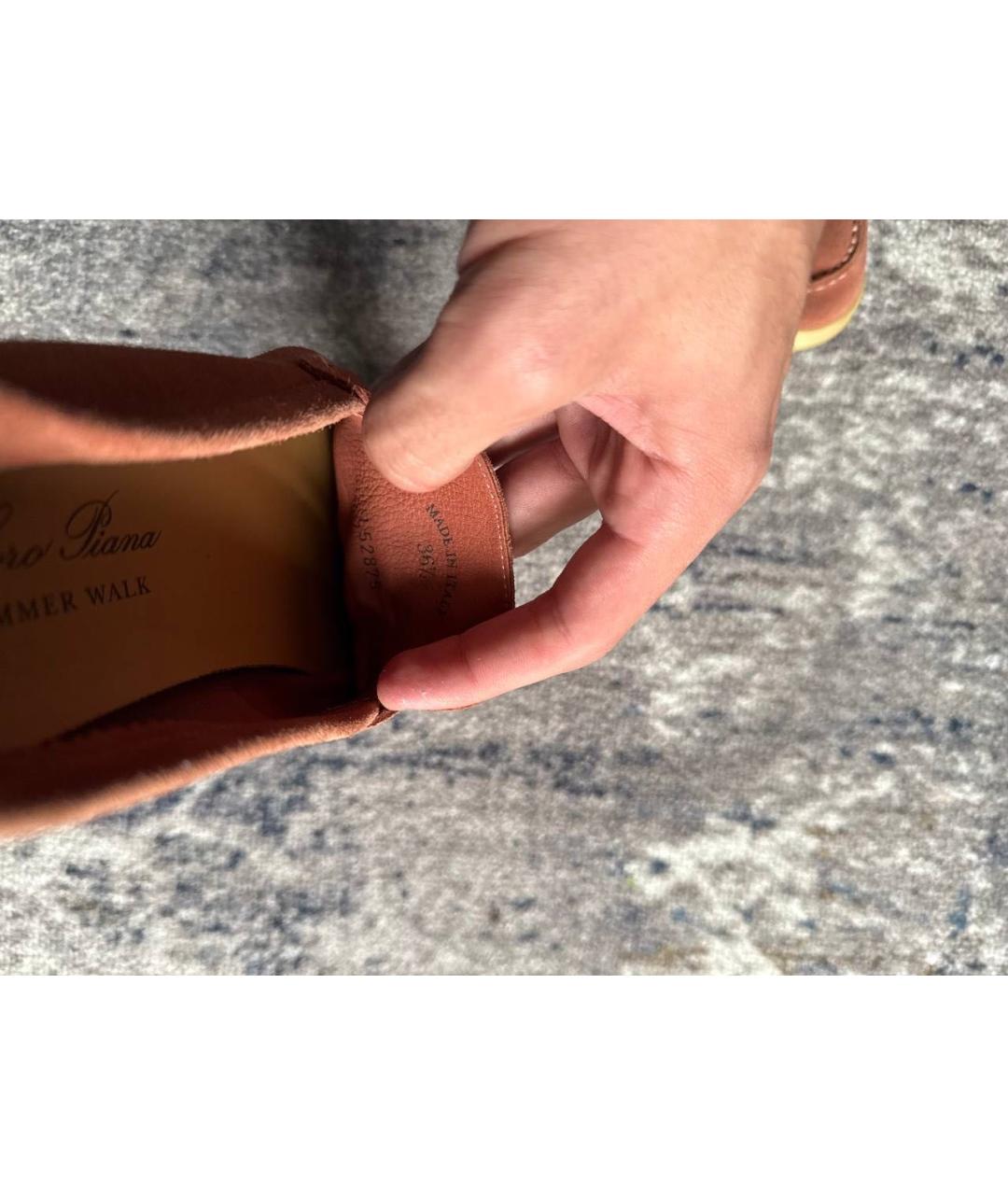 LORO PIANA Розовые замшевые лоферы, фото 6