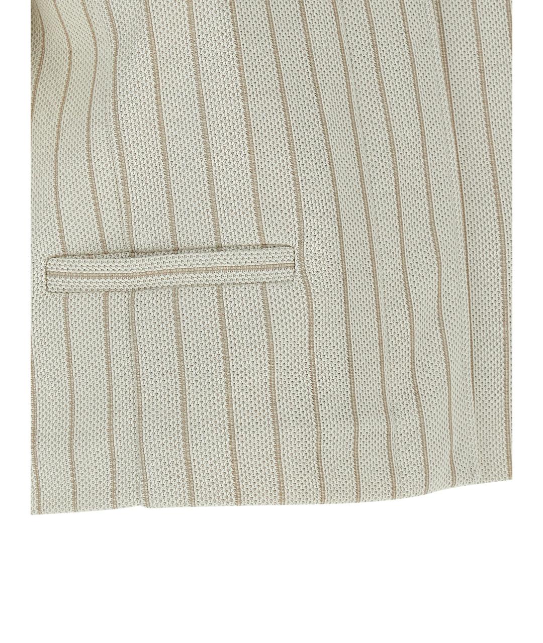 MAX MARA Бежевый хлопковый жакет/пиджак, фото 4