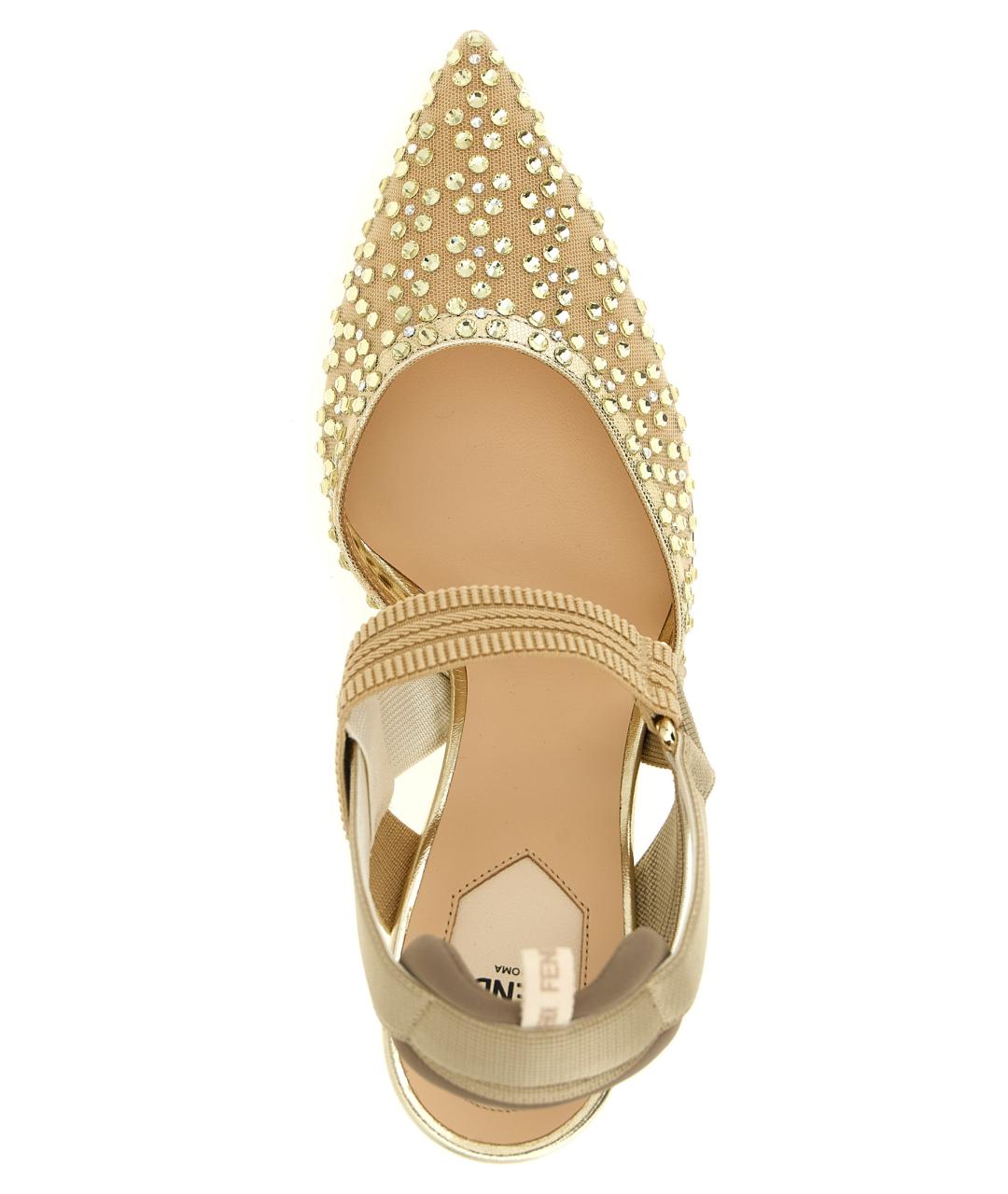 FENDI Бежевые синтетические туфли, фото 3