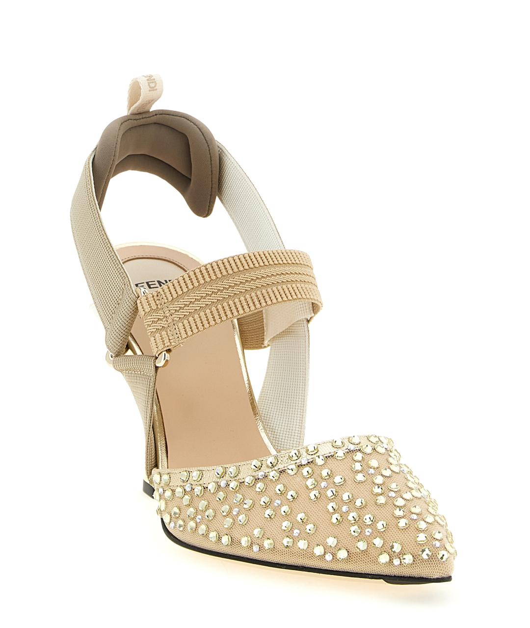 FENDI Бежевые синтетические туфли, фото 2