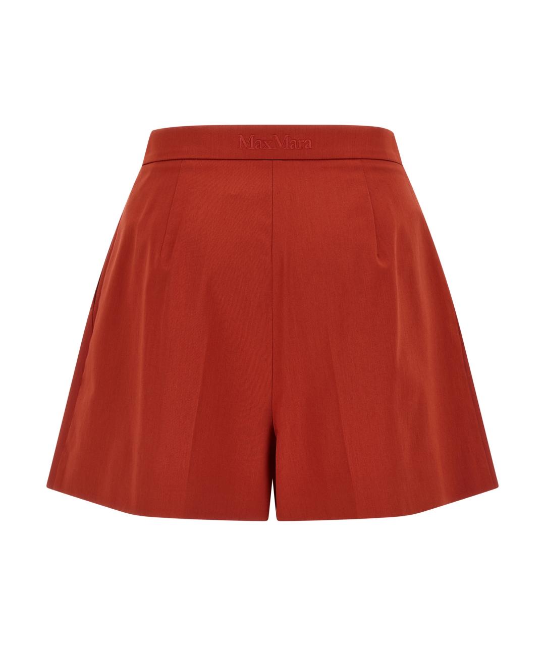 MAX MARA Красные хлопковые шорты, фото 2
