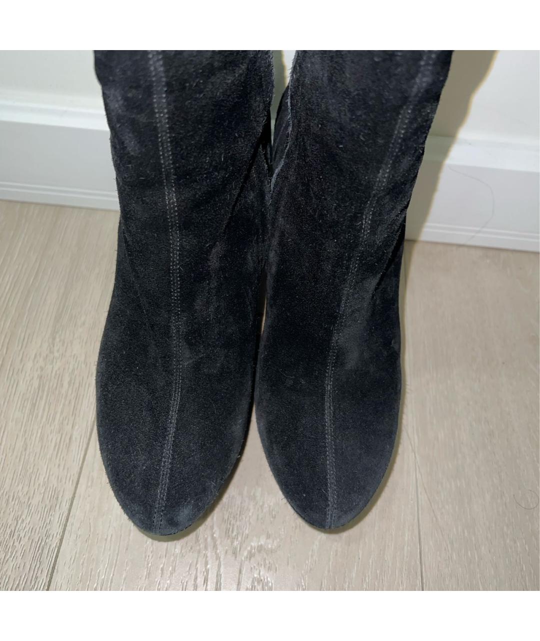 GUCCI Черные замшевые сапоги, фото 3