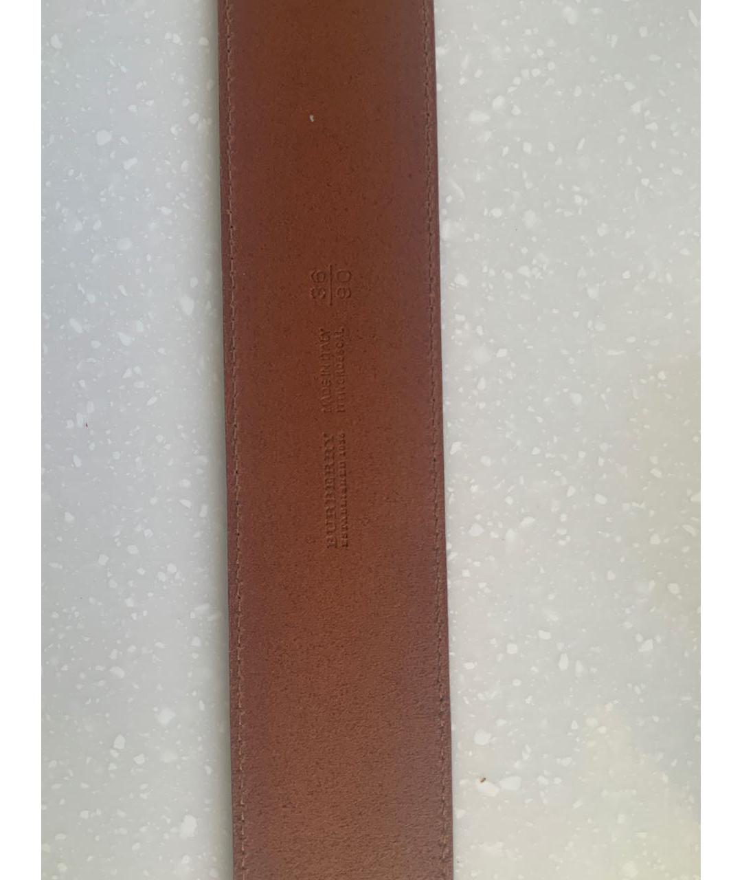 BURBERRY Коричневый кожаный ремень, фото 4