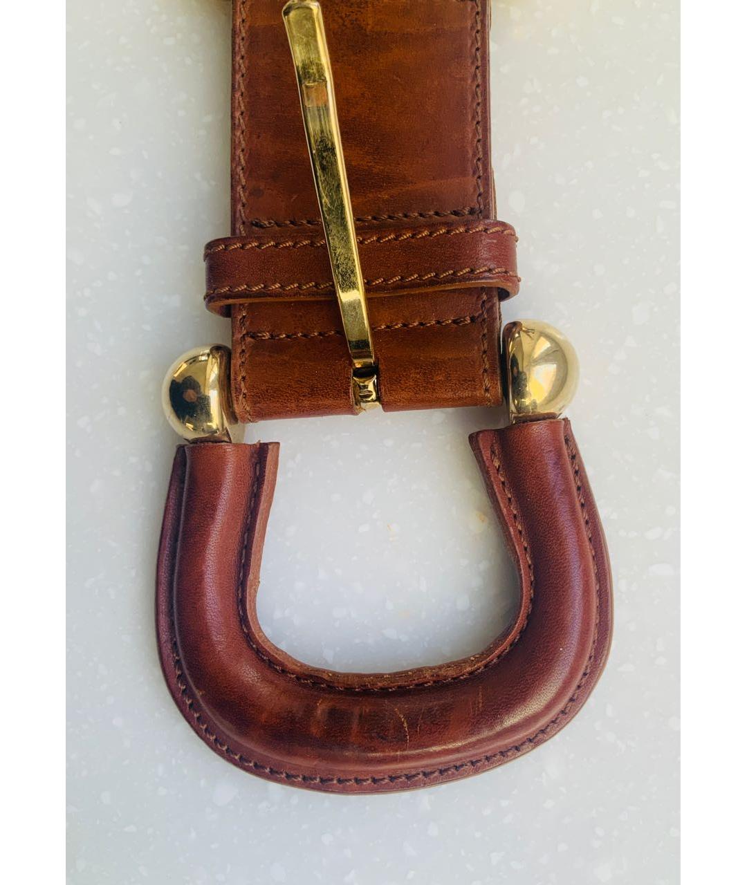 BURBERRY Коричневый кожаный ремень, фото 3