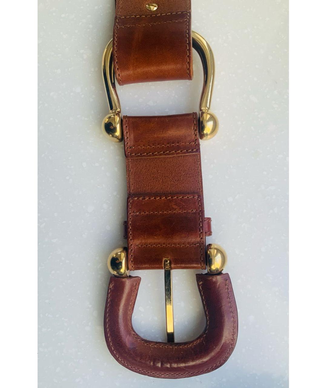 BURBERRY Коричневый кожаный ремень, фото 5