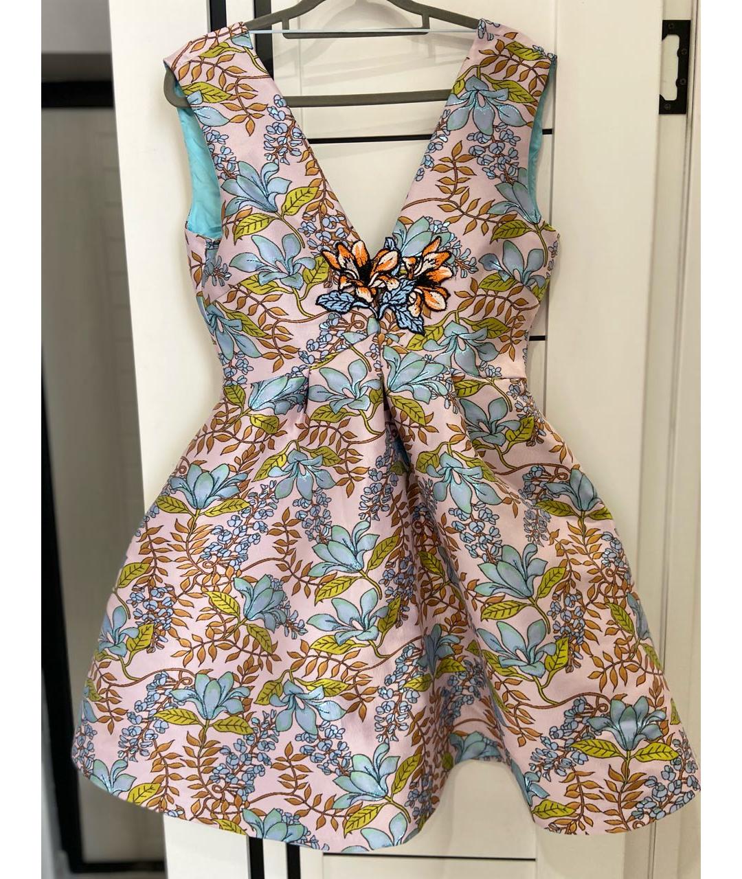 PINKO Голубое полиэстеровое вечернее платье, фото 4