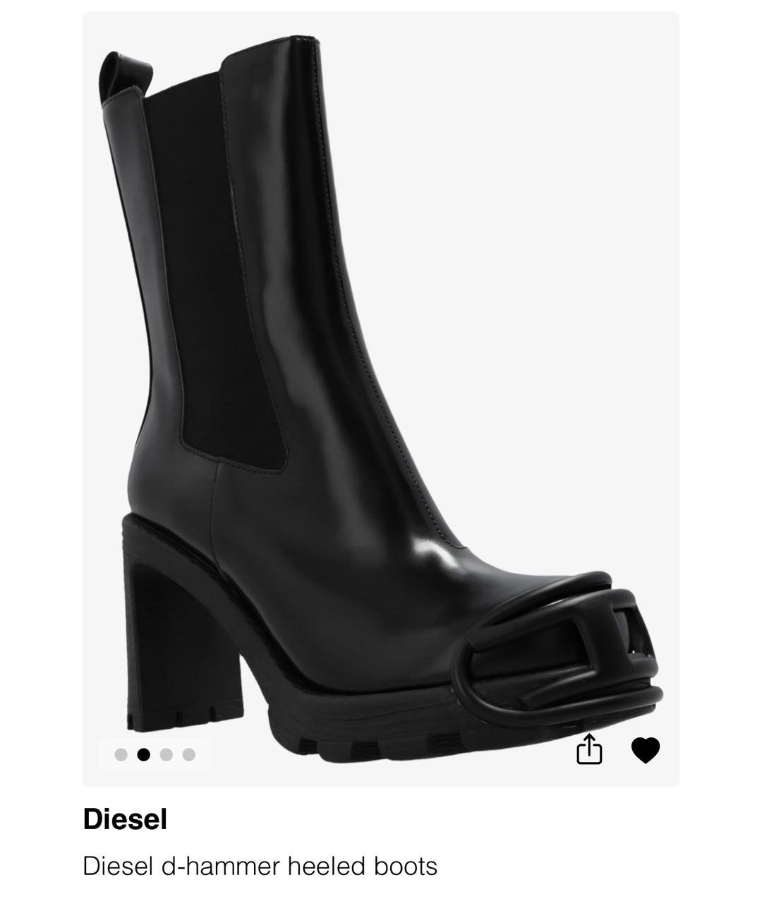 DIESEL Черные кожаные ботильоны, фото 2