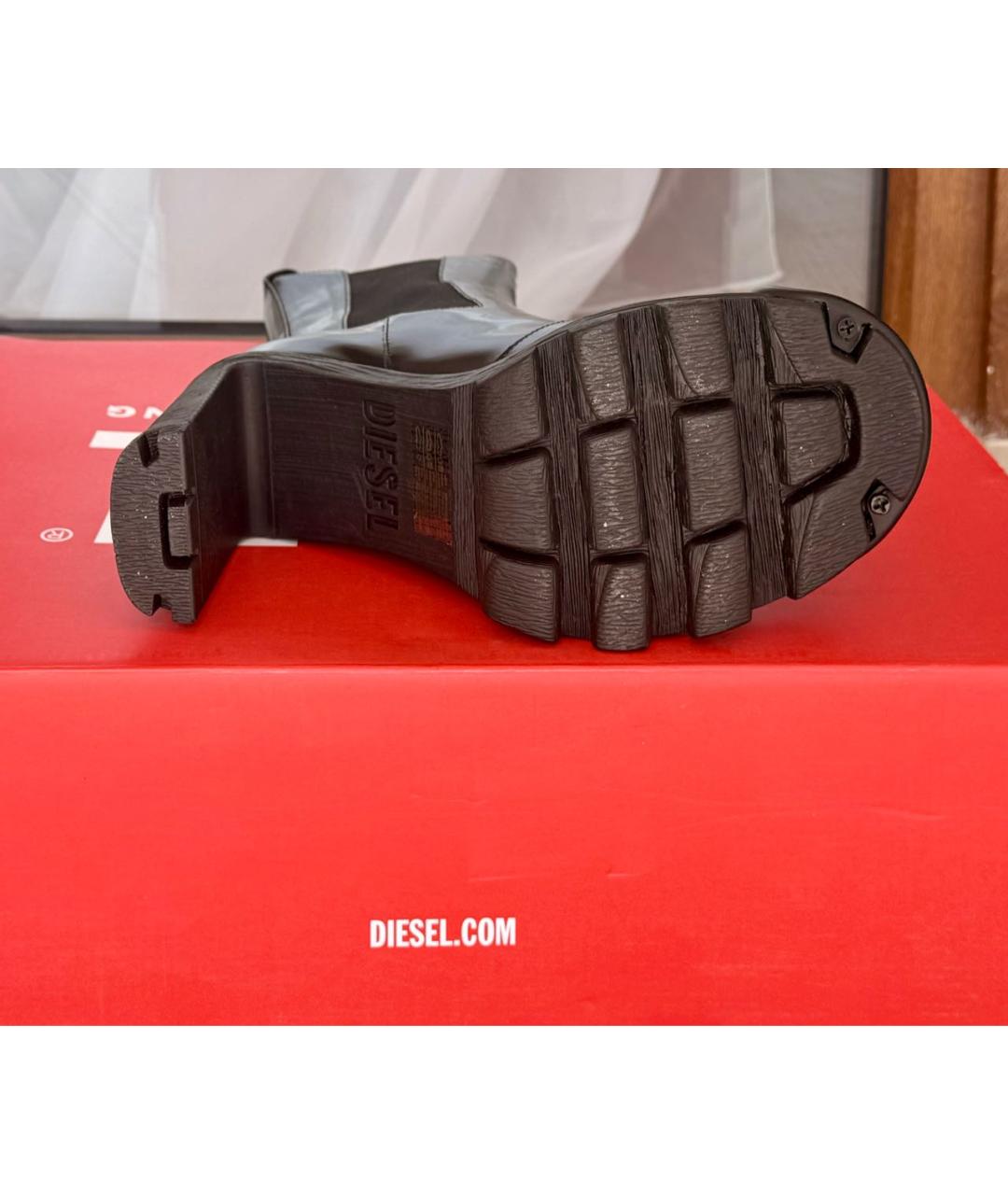 DIESEL Черные кожаные ботильоны, фото 4