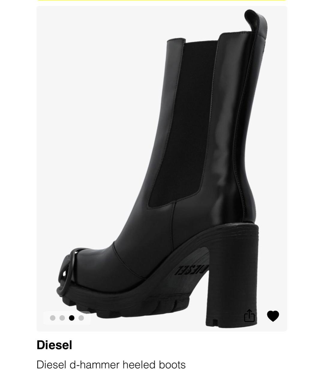 DIESEL Черные кожаные ботильоны, фото 8